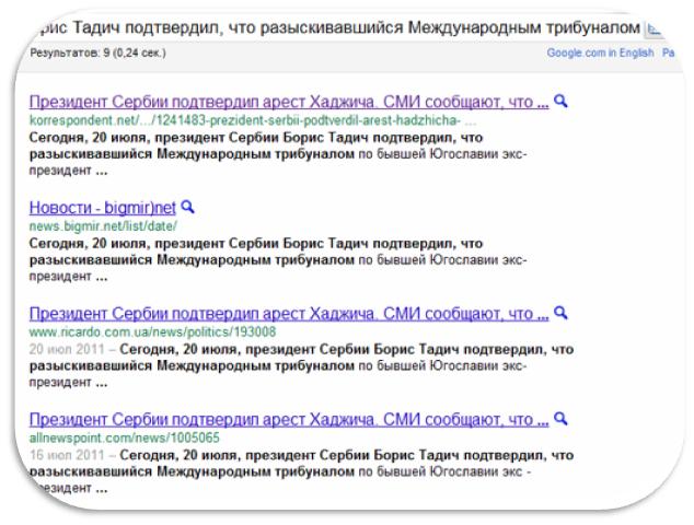 Поиск дублей в Google